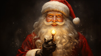 Happy Santa Claus Merry Christmas Old Man Santa Clause with Smiling Face 