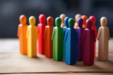 Colorful group of people figures, diversity, inclusion concept