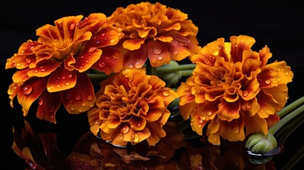 Marigold. Beautiful Marigold Flowers. Carnation. Mother's Day Concept. Valentine Day Concept with a Copy Space. Springtime.