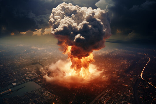 Nuclear war, destruction of the planet. World war, last days of mankind