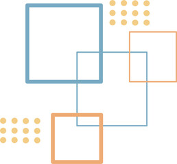 Abstract Rectangles in Orange, Blue, and Yellow Geometric Shape