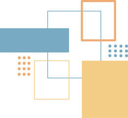 Abstract Rectangles in Orange, Blue, and Yellow Geometric Shape