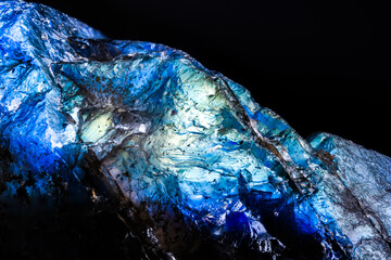 Labradorite blue specimen close-up macro detail semi-precious gemstone texture uncut, unpolished...