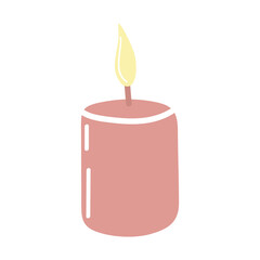 burning candle on a white background