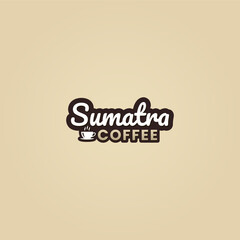 Sumatra coffee logo or Sumatra coffee label vector isolated in flat style. Best Sumatra coffee logo vector for product packaging design element. Sumatra coffee label vector for product packaging.