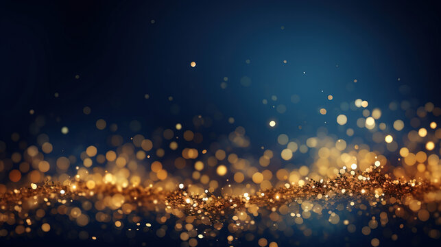Gold glittering background for banners and as a basis for text and products on the theme of Christmas, celebrations or birthdays. Romantic starry sky illustration