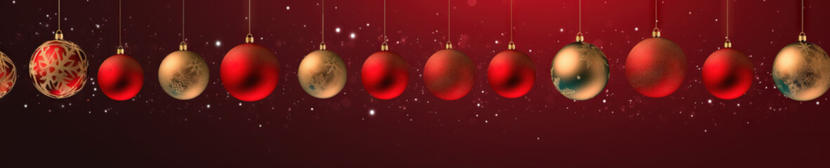 beautiful  christmas balls extra wide banner