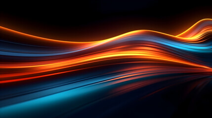 "Chromatic Harmony: In the Cosmic Symphony of Orange and Blue, Light Tails Illuminate the Night, Crafting a Captivating Visual Sonata for Your Screensaver Oasis