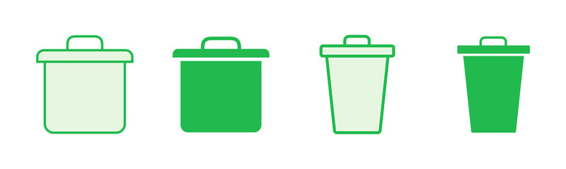 Trash icon set. trash can icon. delete icon vector. garbage