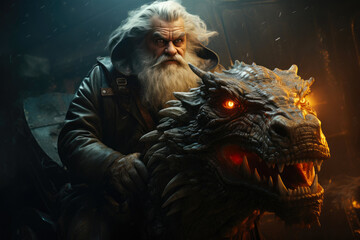 Mythical Celebrations: Santa Claus on a Dragon Adventure