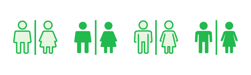 Toilet icon set. restrooms icon vector. bathroom sign. wc, lavatory