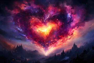 Galaxy of Love: Valentine's Constellation - obrazy, fototapety, plakaty