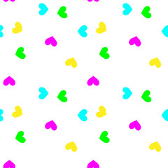 seamless pattern with colorful hearts