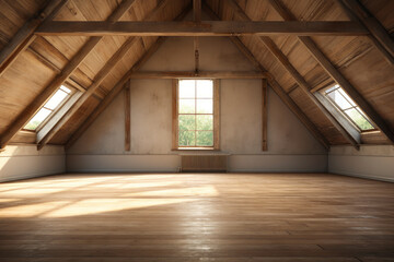 Antique Atmosphere: Smart Sharpened Empty Room with Exquisite Roof Detail