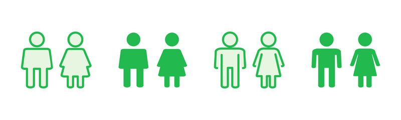 Man and woman icon set. male and female symbol