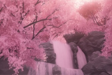 Cherry Blossom Pink Waterfall