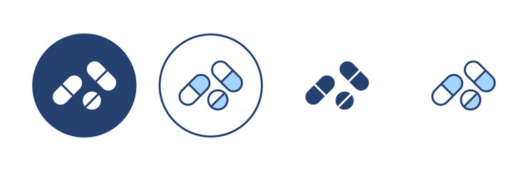 Pills icon vector. capsule icon. Drug sign and symbol