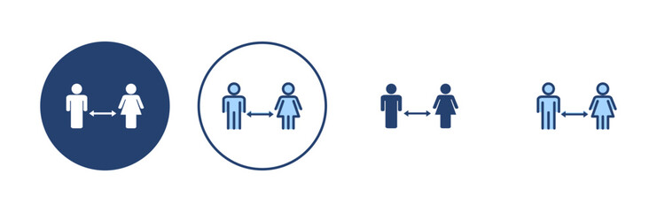 Social distancing vector. social distance sign and symbol. self quarantine sign