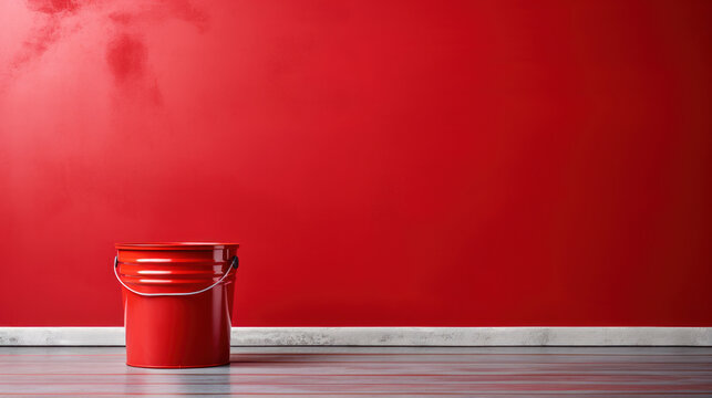 Buckets of red paint poised to transform spaces