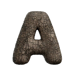 tarmac letter A - Capital 3d asphalt font - suitable for road, transport or highway related subjects
