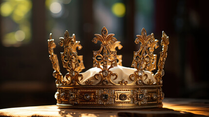 Fingers curl tenderly around the gleaming gold of a sovereign's crown