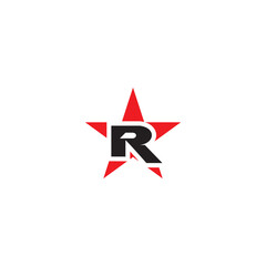 Letter R star logo design vector