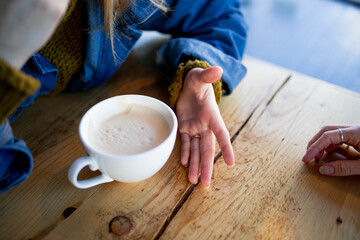 expressive hands coffee cup