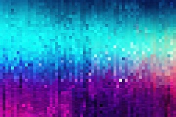 Digital pixel gradient from magenta to turquoise with glitch effect