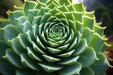 Fotobehang Ethereal succulent spiral, Fibonacci sequence in nature © Dan
