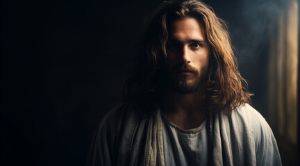  Portrait of Jesus captured in an emotive and serene moment