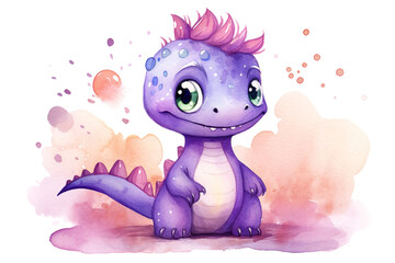 ose dinosaur in watercolor illustration