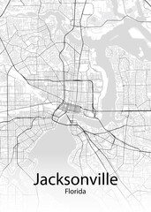 Fototapeta na wymiar Jacksonville Florida minimalist map