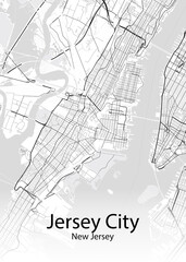 Fototapeta na wymiar Jersey City New Jersey minimalist map