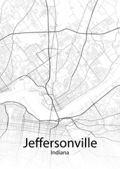 Jeffersonville Indiana minimalist map