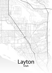 Fototapeta na wymiar Layton Utah minimalist map