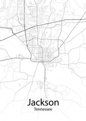Jackson Tennessee minimalist map