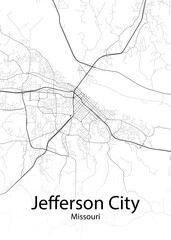 Jefferson City Missouri minimalist map