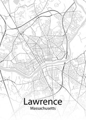 Fototapeta na wymiar Lawrence Massachusetts minimalist map