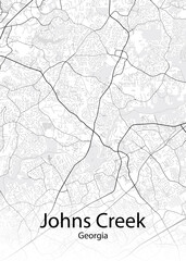 Fototapeta na wymiar Johns Creek Georgia minimalist map