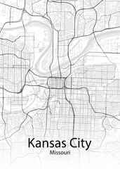 Kansas City Missouri minimalist map