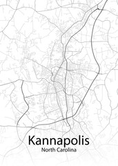 Kannapolis North Carolina minimalist map