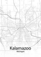 Kalamazoo Michigan minimalist map - obrazy, fototapety, plakaty