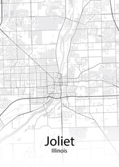 Fototapeta na wymiar Joliet Illinois minimalist map