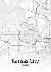Kansas City Kansas minimalist map - obrazy, fototapety, plakaty