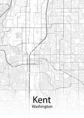 Kent Washington minimalist map