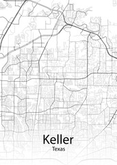Keller Texas minimalist map
