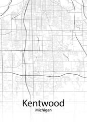 Kentwood Michigan minimalist map