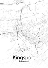 Kingsport Tennessee minimalist map
