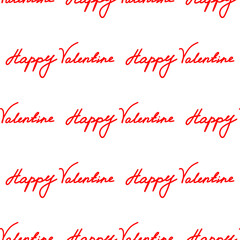seamless pattern with happy valentine inscription 