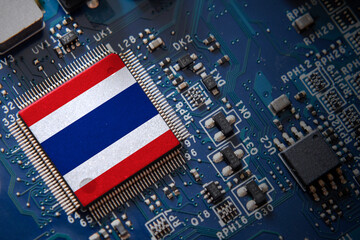 Integrated semiconductor microchip with Thailand flag